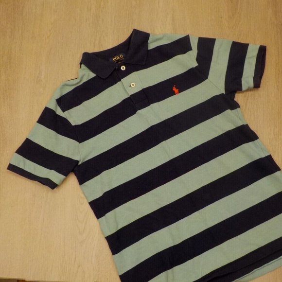 Boys Polo Shirt Polo Ralph Lauren Striped L - Picture 1 of 7